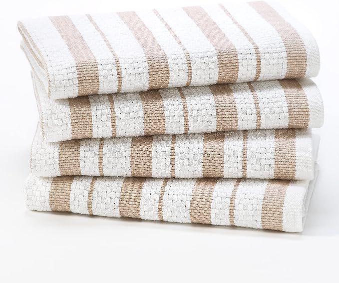 COTTON CRAFT Oversized Kitchen Towels - 4 Pack 100% Cotton Basketweave Tea Dish Towels - Absorben... | Amazon (US)