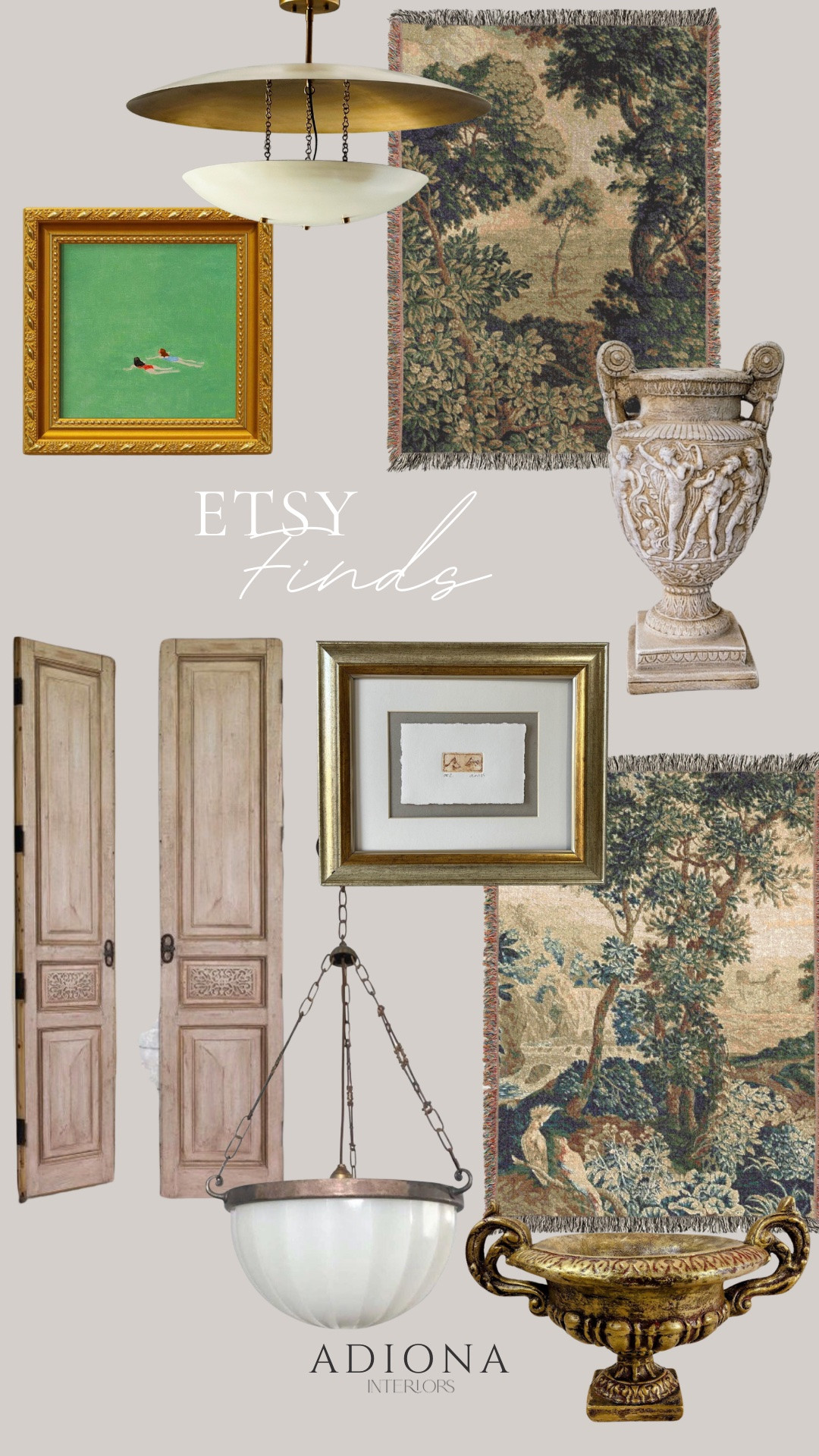 Etsy home finds 

Tapestry, wall art, framed art, pendant, chandelier, vintage doors, decor, semi flush mount

#LTKSeasonal #LTKHome