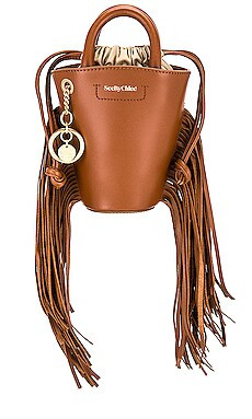 See By Chloe Mini Cecilia Bag With Fringe in Caramello from Revolve.com | Revolve Clothing (Global)