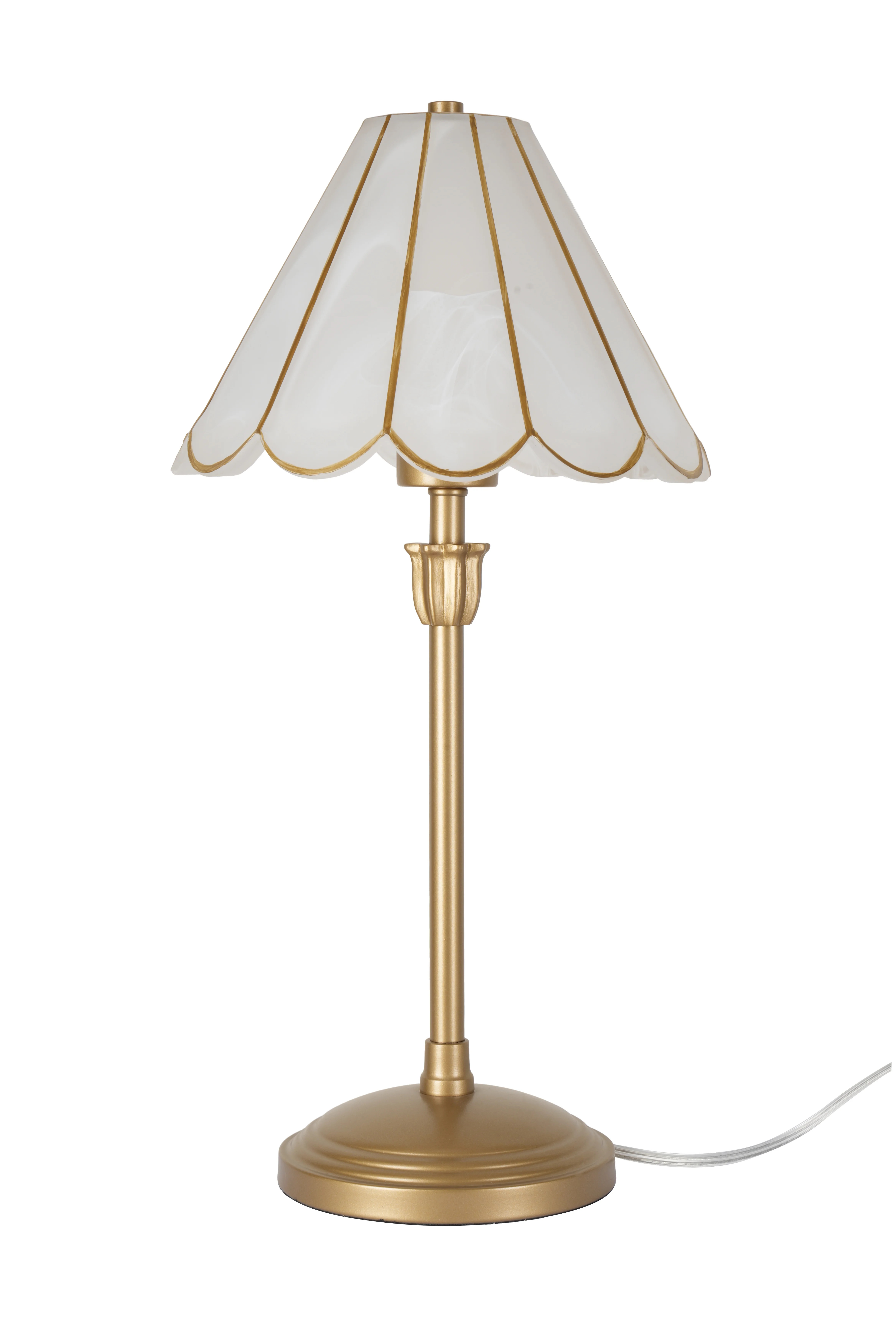 Home Decor Collection Capiz Scalloped Glass Table Lamp, Gold Finish, 19"H | Walmart (US)