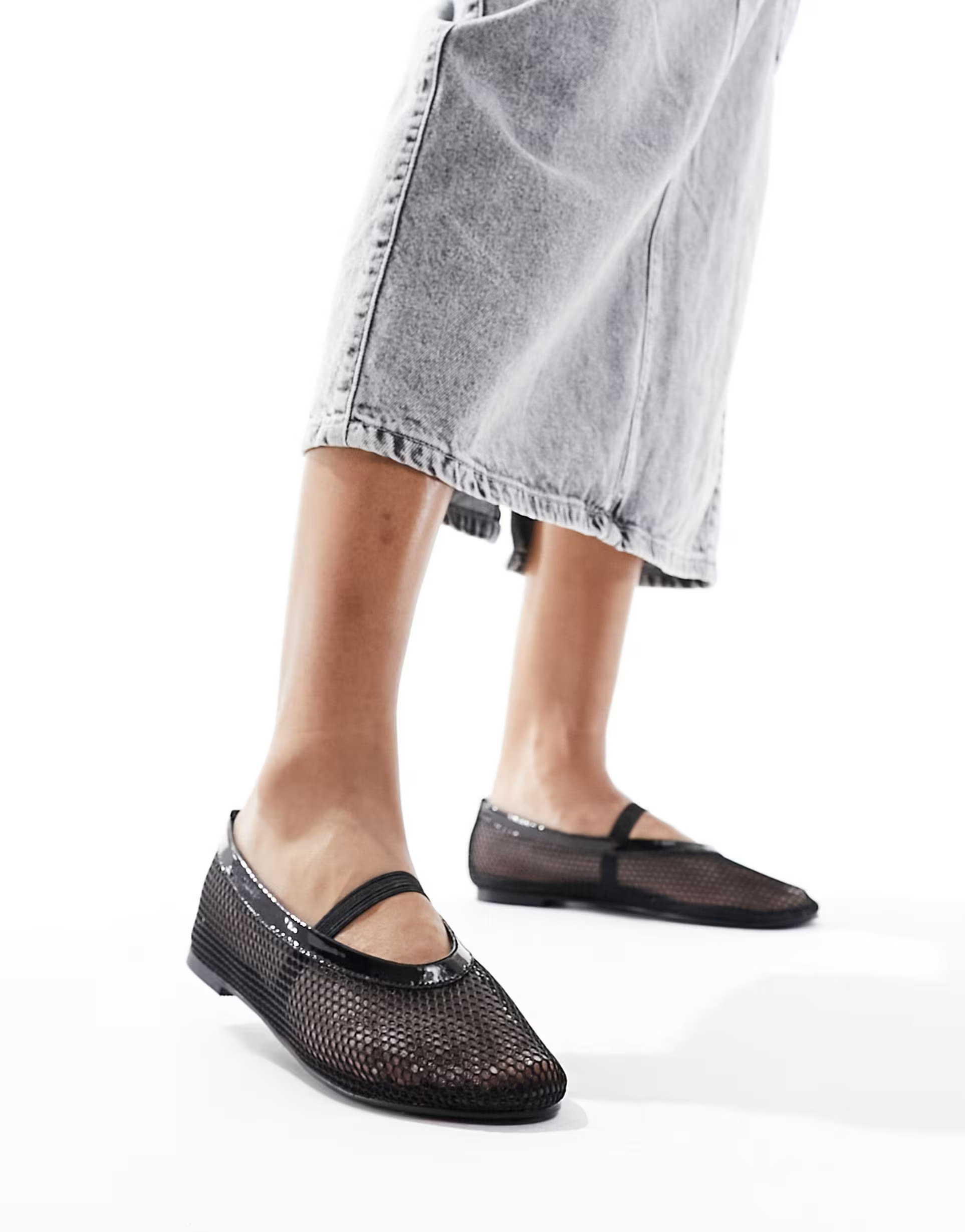 Public Desire River mesh ballet flat in black | ASOS (Global)