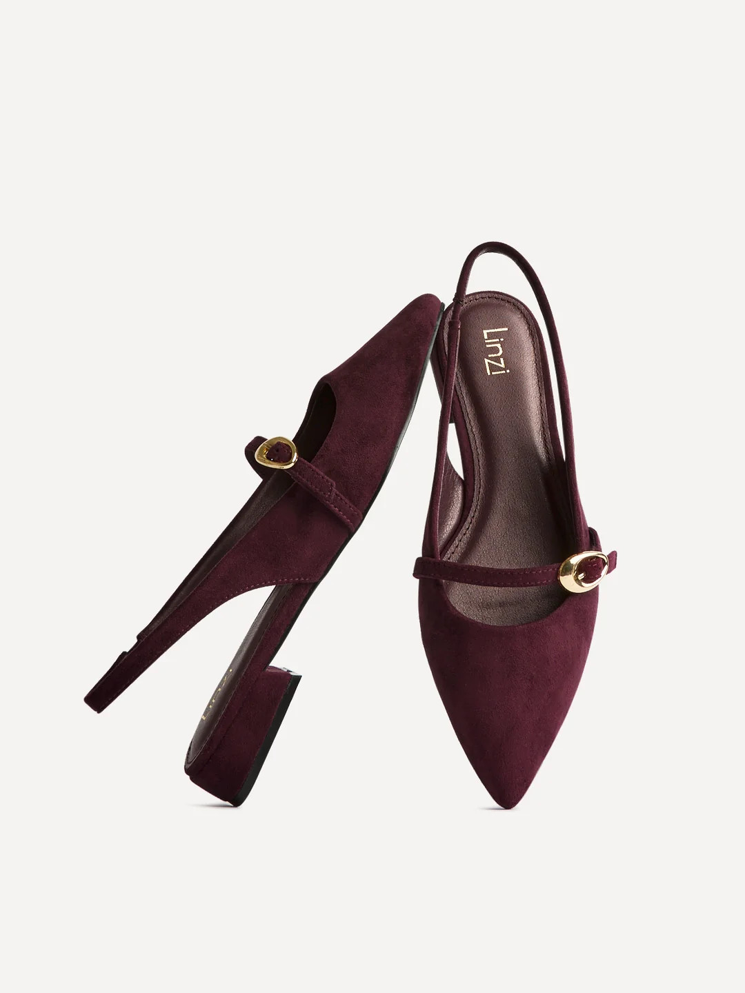Align Burgundy Faux Suede Ballet Flats | Linzi Shoes