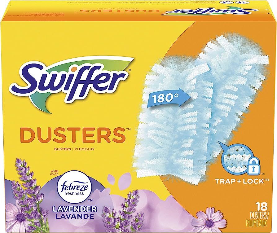 Swiffer Dusters, Ceiling Fan Duster, Multi Surface Refills with Febreze Lavender, 18 Count | Amazon (US)