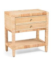 24x14x26 2 Drawer Rattan Accent Table | TJ Maxx