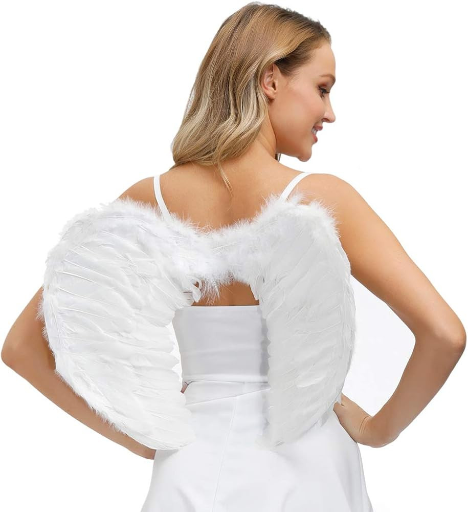 Sunboom Angel Wings Adult White Black Wings Feather Angel Wings for Kids Girls Costume Angel Wing... | Amazon (US)
