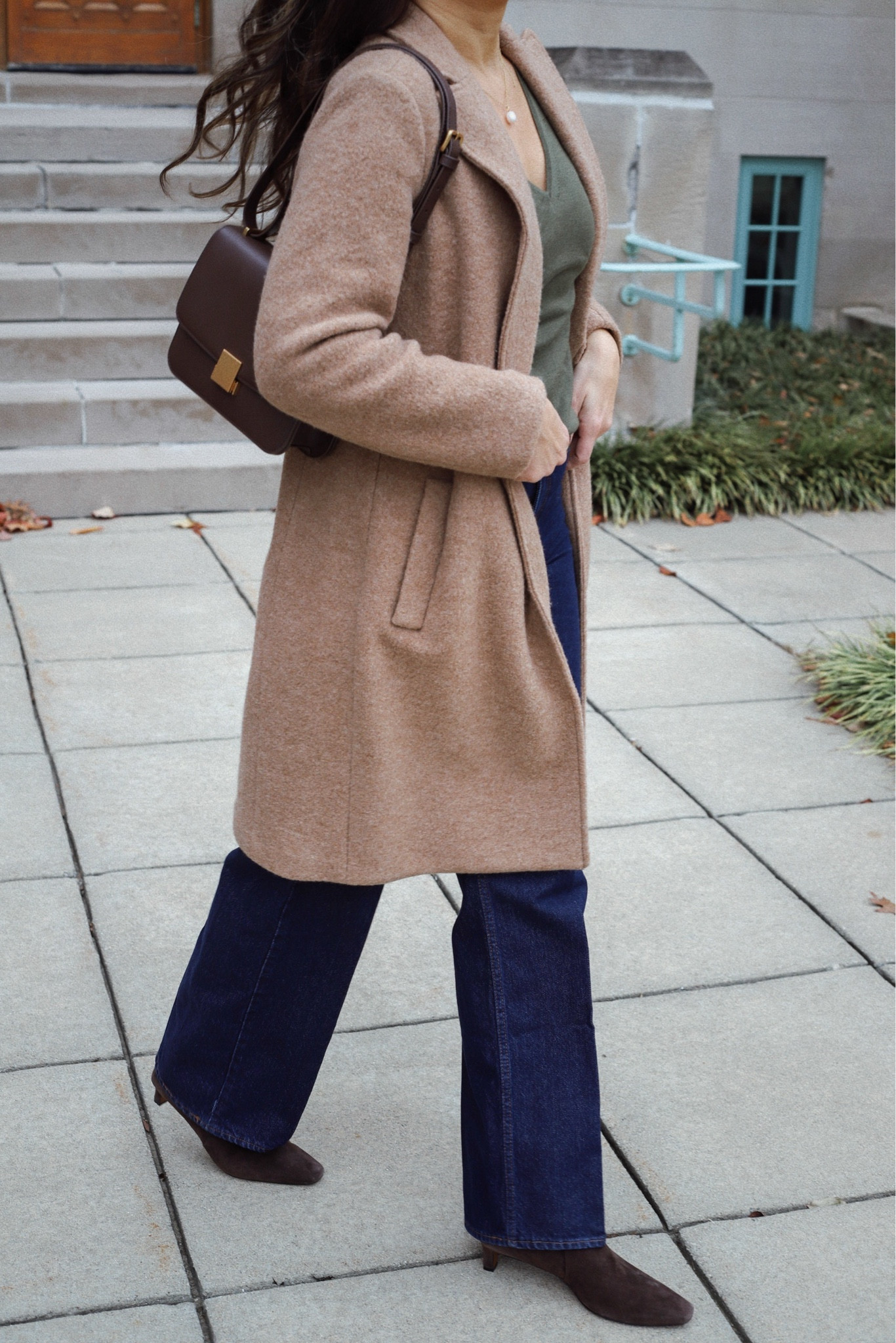 When shopping I’m always looking for pieces I can wear for years and years.  Timeless and classic yet trendy. 
Daphne wool coat (unlined) - I sized down. 
Sweater is very lightweight and works for all seasons.  Wearing xs - relaxed fit. 
Booties - I sized up because of the Pointy toe (so my toes wouldn’t get. Can always adjust sock thickness too)
Jeans in size 6 which fit like a smaller 26 size.  Their sizing can be tricky if you’re not familiar with it (i am usually better 6 or 8 in h&m sizing). 
This bag is amazing especially for the price. Great quality!!! 

#LTKSaleAlert #LTKCyberWeek #LTKStyleTip