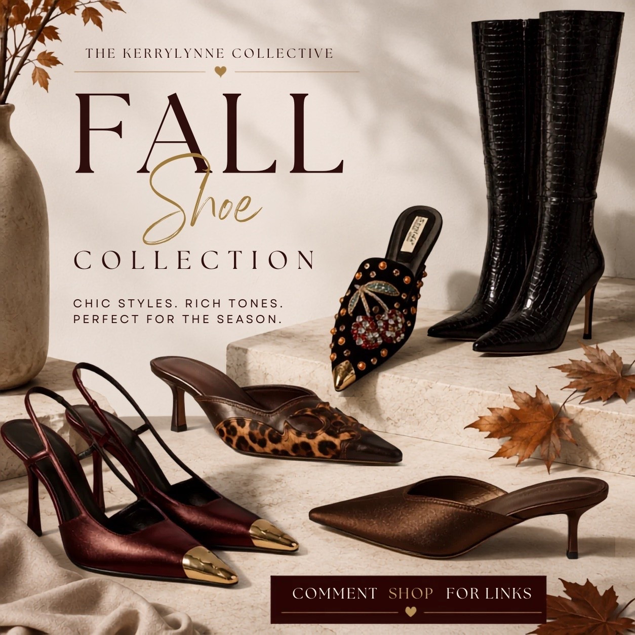 The Fall Shoe Collection🍂👠

Fall shoes are officially having a moment. 🤎🍷 From rich burgundy and chocolate brown to leopard, embellishments and sleek black boots—this season is all about making the shoes the statement.

I rounded up some of my favorite pairs that can instantly elevate denim, trousers, skirts and dresses all season long.

Which pair are you wearing first? 👀

#FallShoeEdit #FallFashion #FallStyle

#LTKgrwm #LTKSeasonal