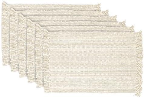 DII Variegated Tabletop Collection, Placemat Set3x19, Off-White, 6 Piece | Amazon (US)