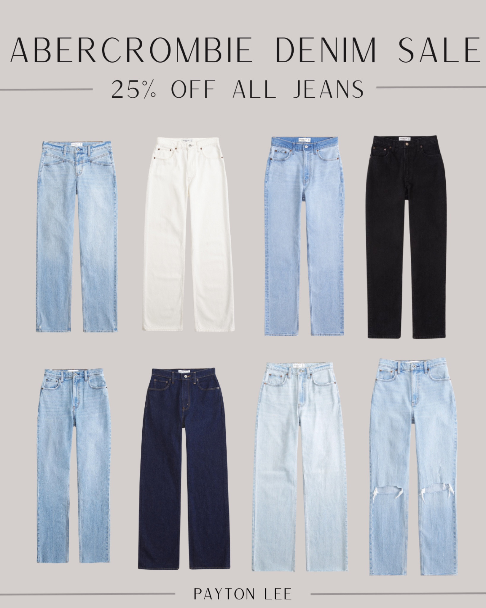 All Abercrombie jeans are currently 25% off for the semi annual denim event! One of my favorite places to get jeans! 

#LTKsalealert #LTKstyletip #LTKfindsunder100
