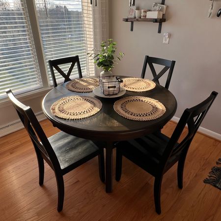 New dining room set. These Better Homes & Gardens brand chairs from Walmart are great quality and inexpensive! 

#LTKhome