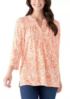 Kim Rogers® Women's Printed Smocked Top | Belk