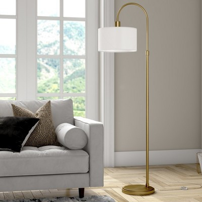 Hudson and Canal Arc Floor Lamp: Elegant Curved Design, Polyester Drum Shade, UL Listed | Target
