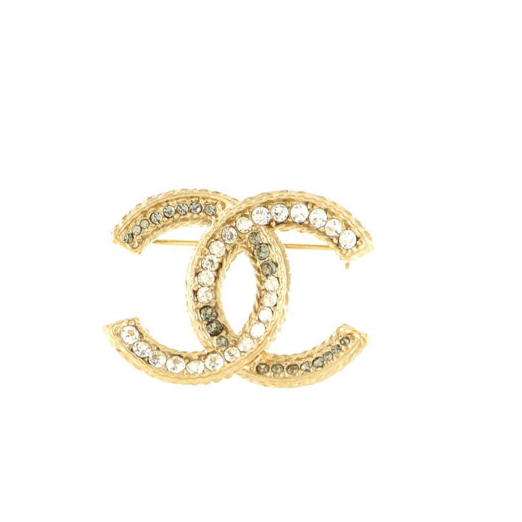 Chanel CC Brooch Metal with Crystals Gold 163115286 | Rebag