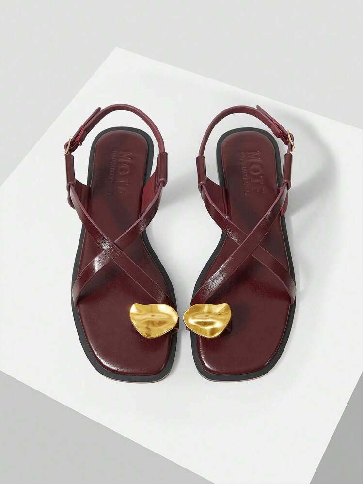 MOTF PREMIUM OPEN TOE CRISS CROSS FLAT SANDALS FOR CHRISTMAS | SHEIN