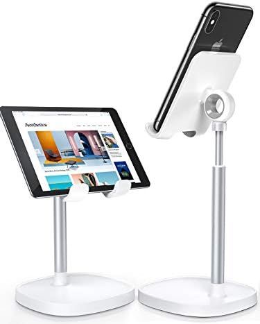 LISEN Cell Phone Stand for Desk Accessories, Phone Dock Height Angle Adjustable Stable iPad Holder S | Amazon (US)