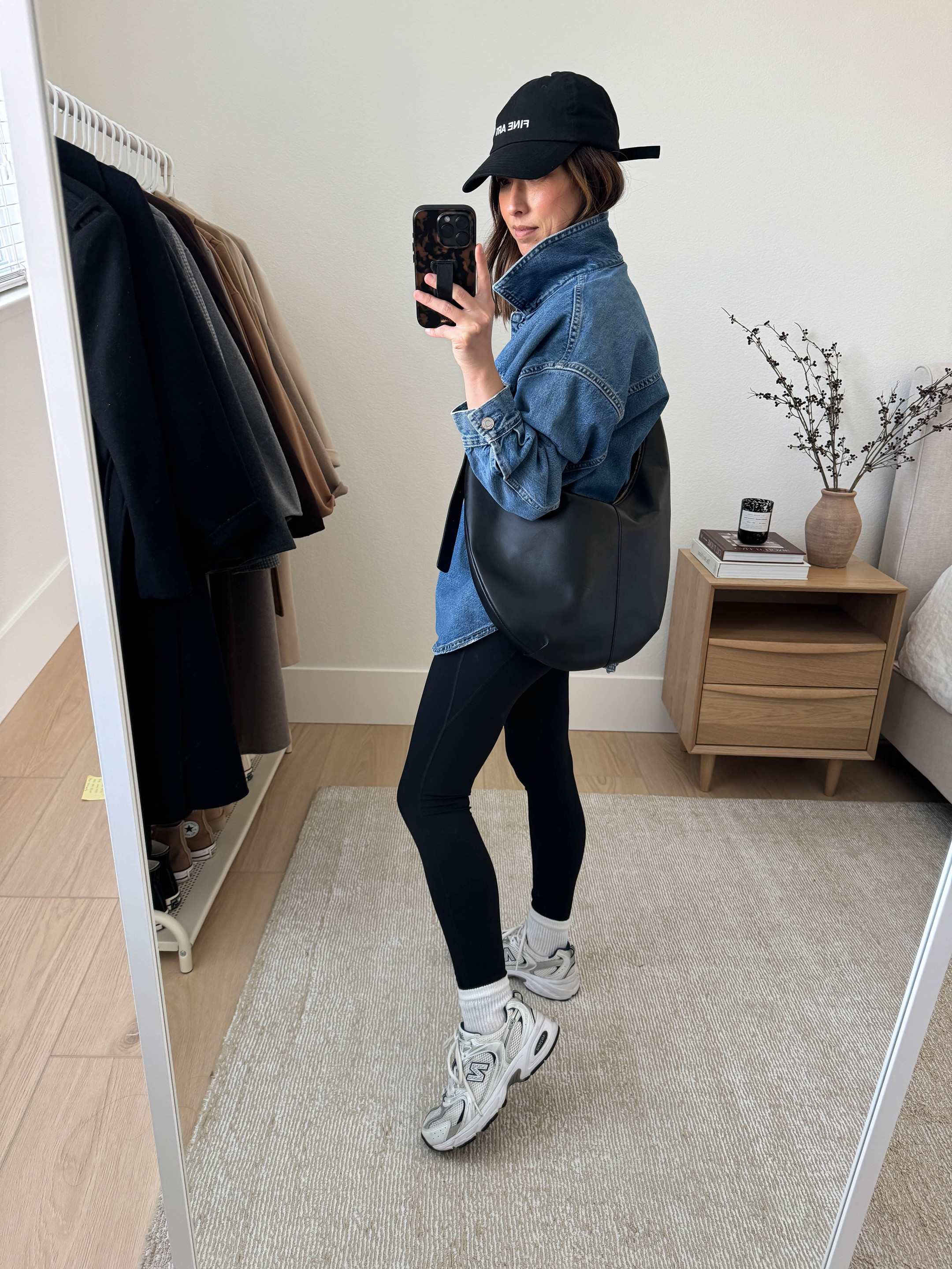 Mom on the go outfit ideas. Petite mom outfit. How to style leggings

Gap shacket petite xs (old)
Amazon leggings xs
Hanes socks
New Balance 530 4 mens
Madewell hobo sling bag
Fine Art hat (old)

#LTKPetite