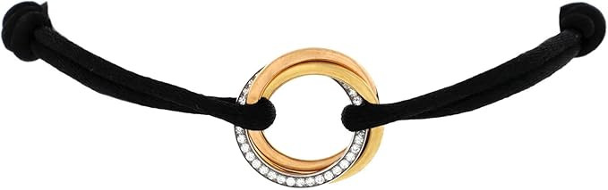 Amazon.com: Cartier, Pre-Loved Trinity On Cord Bracelet Silk Cord with 18K Tricolor Gold and Diam... | Amazon (US)