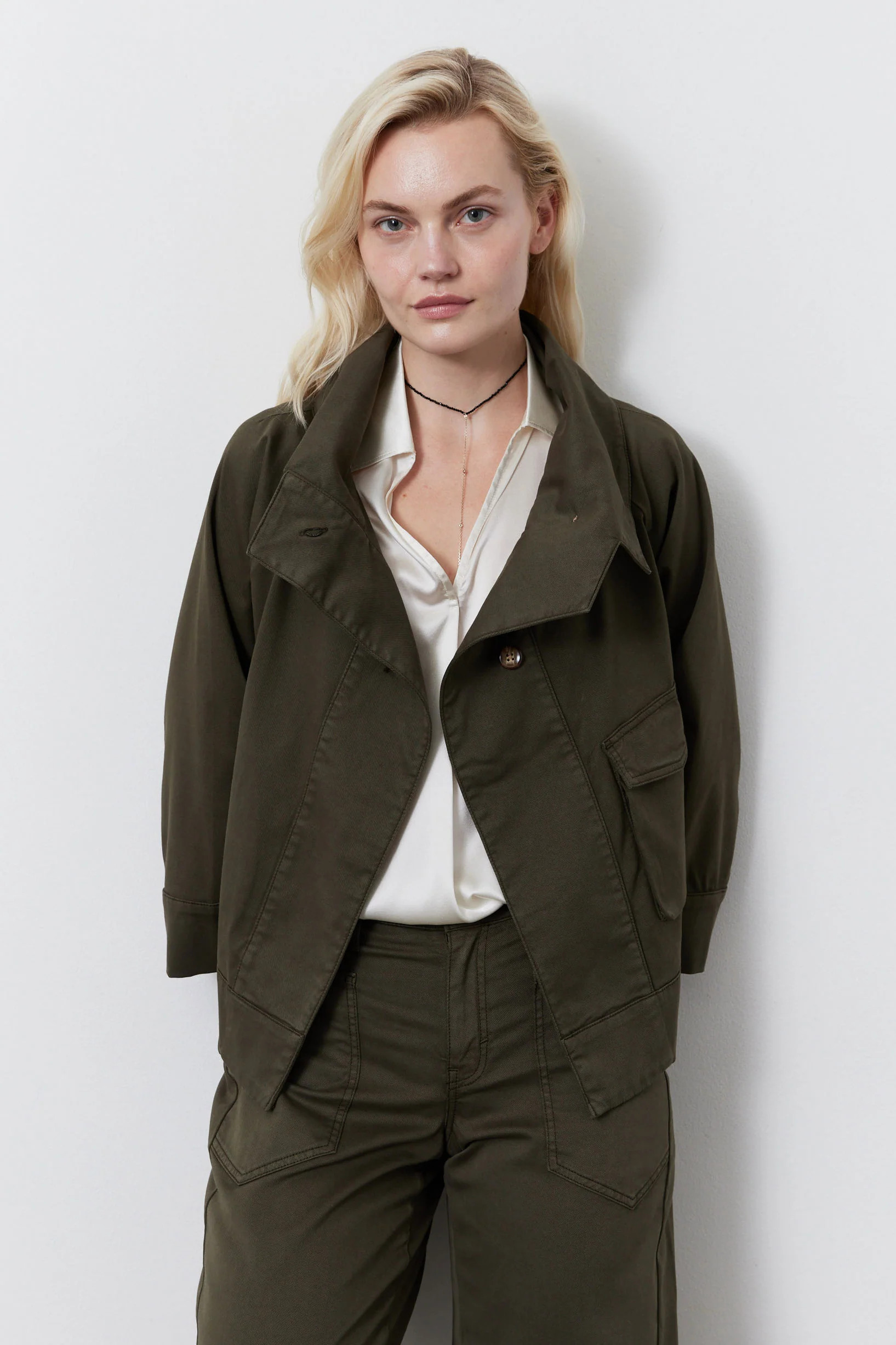 Twill Cropped Swing Jacket | Ruti