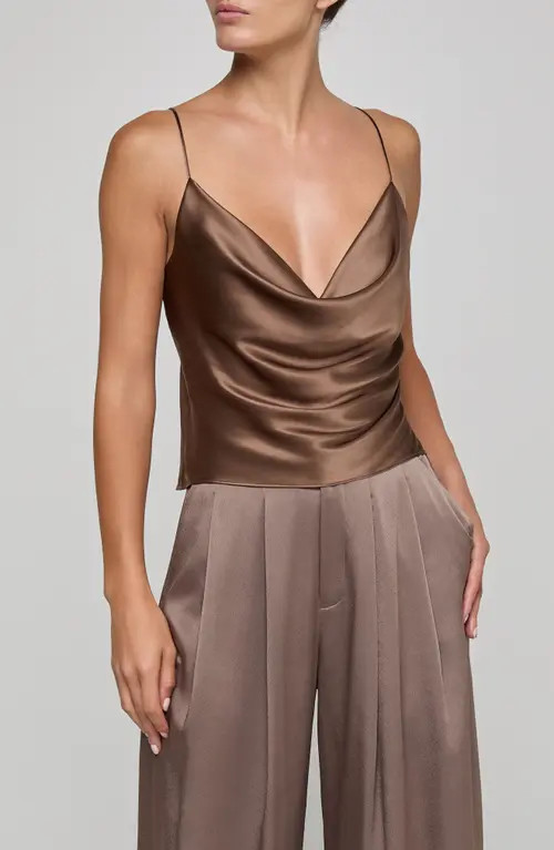 L'AGENCE Calista Cowl Neck Silk Camisole in Cardamom at Nordstrom, Size Large | Nordstrom