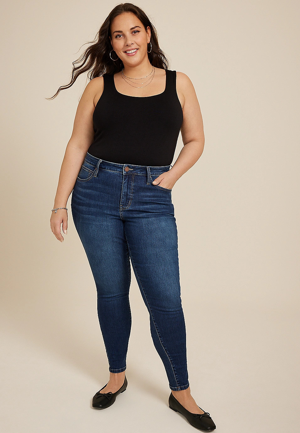 Plus Size Everflex™ Dark High Rise Super Skinny Jean | Maurices