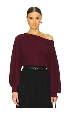 L'Academie by Marianna Indre Sweater in Black Cherry from Revolve.com | Revolve Clothing (Global)