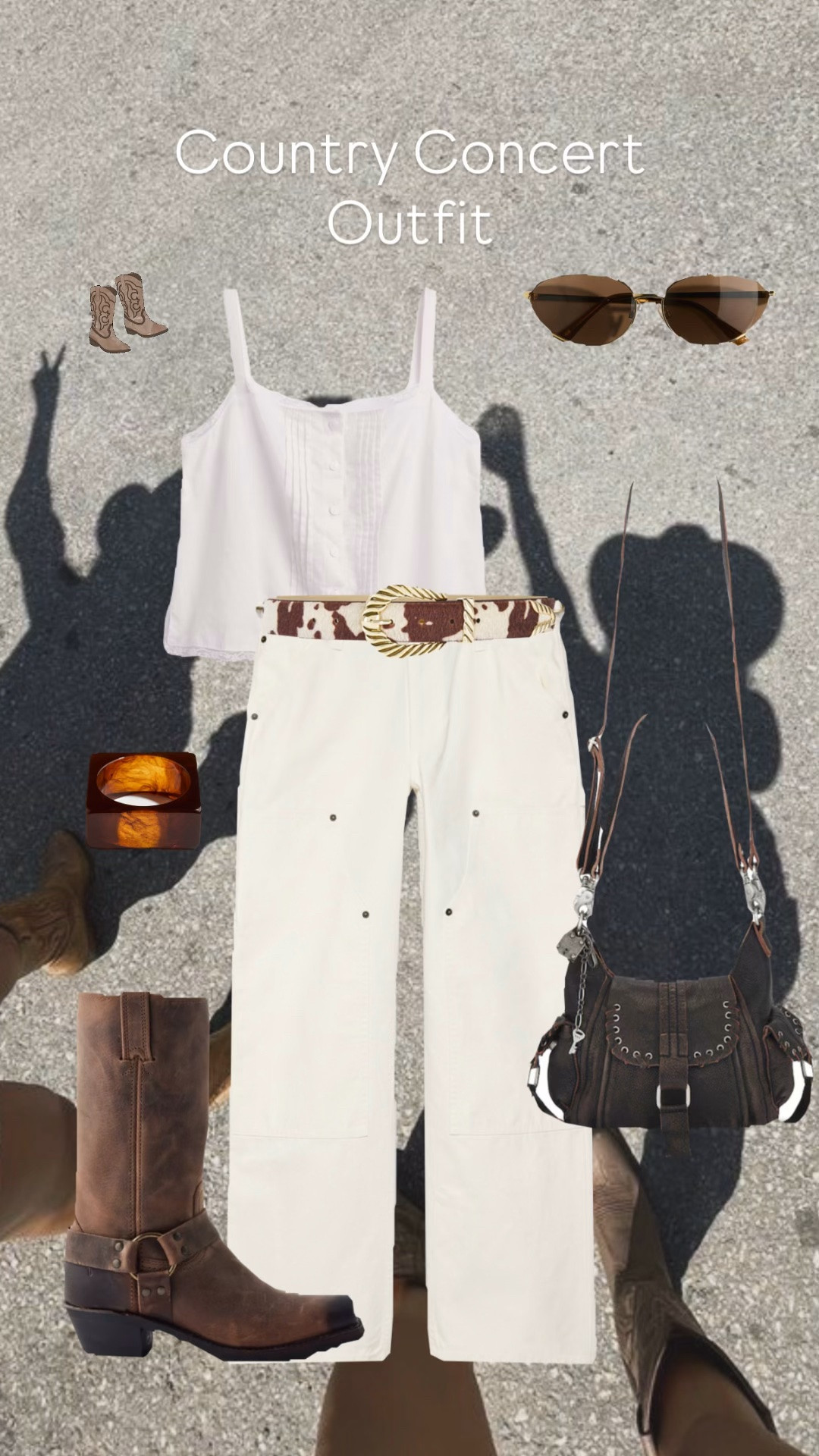 Country concert outfit inspo 🤠 boots, denim, fringe, baby tees, cowboy hats, western style, Nashville vibes, rodeo outfits, concert ready looks, summer night outfits, country girl aesthetic, cute concert fits, casual glam, southern style, festival fashion, going out outfit ideas, trendy western wear ✨ #countryconcert #westernstyle #concertoutfit #nashvillestyle #cowgirlboots #festivalfashion #ootd #summerstyle