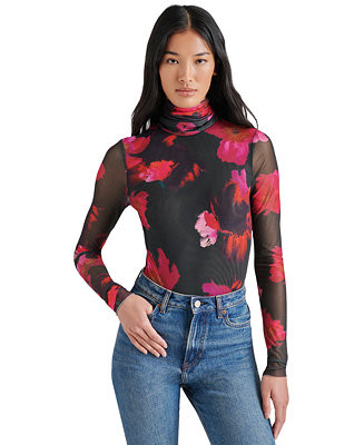 Steve Madden Women's Luella Floral-Print Mesh Bodysuit - Macy's | Macy's