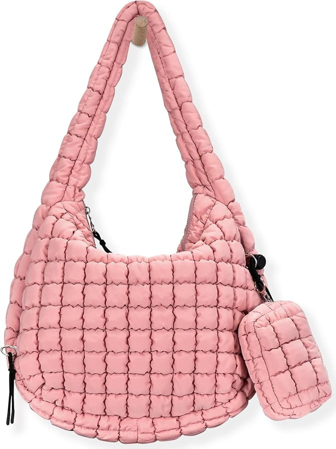 Puffer Tote Bag for Women Large Quilted Puffy Lightweight Carryall Crossbody Tote Bag for Women | Amazon (US)