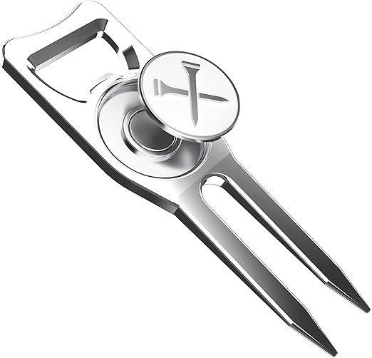 Blue Tees Golf 6-in-1 Premium Divot Tool & Ball Marker - Bottle Opener - Club Tee - Groove Cleane... | Amazon (US)