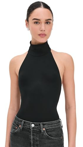 commando Women's Ballet Turtleneck Halter Thong Bodysuit, Black, One Size | Amazon (US)