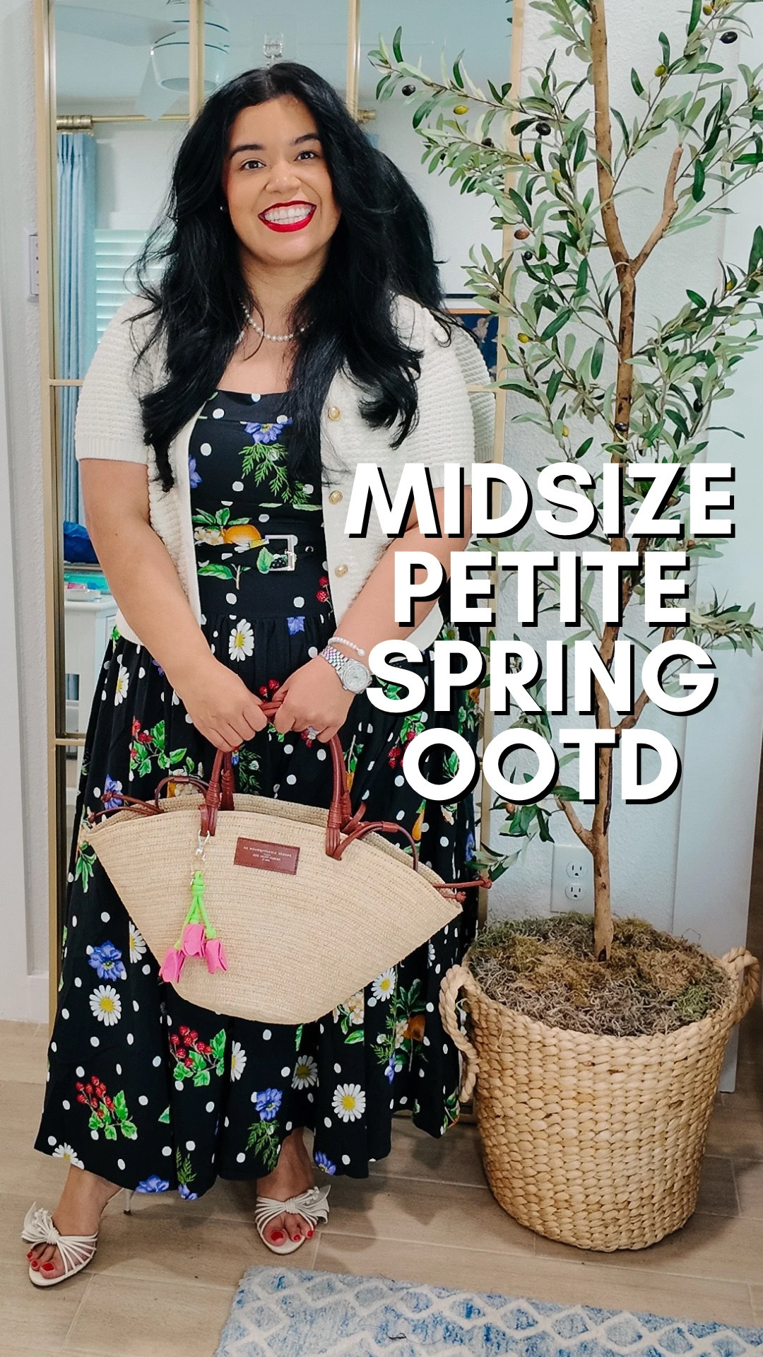 MIDSIZE PETITE SPRING OUTFIT 

🌷I got so many compliments on my black floral polka dot dress from Avec les Filles from @Macys when I wore it the other day! I am wearing the size 14! 

🌷My shoes are from Arezzo, a Brazilian shoe brand that specializes in all leather shoes and they are amazing quality! I love that they are a cream instead of a stark white and the leather floral detail is so pretty!

🌷My bag is from Sezane and this is my second season wearing it. It’s held up great and is definitely one to add to your collection. 

🌷Classic outfit, spring outfit, modest fashion, petite fashion, mid size fashion how to style spring clothes for short girls spring capsule wardrobe spring outfits I’ve work recently #midsizefashion #petitefashion #springfashion #midsizeapproved #Springoutfitideas 

#LTKPetite #LTKOver40 #LTKMidsize