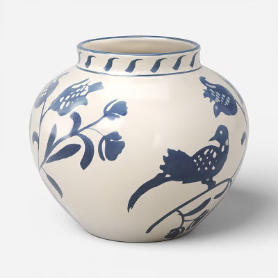 Medium Blue Painted Ceramic Vase - Threshold™ | Target