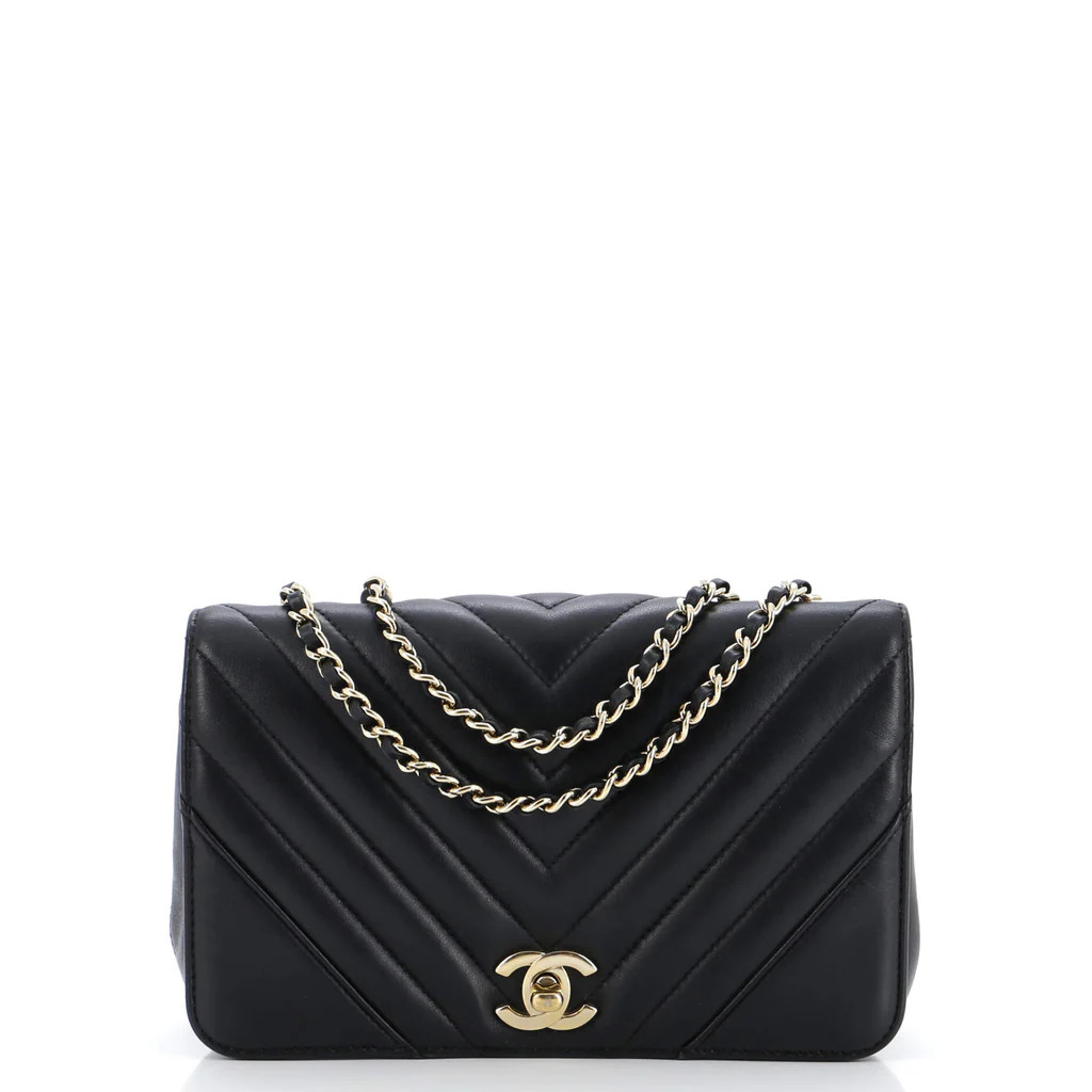 Statement Flap Bag Chevron Calfskin Mini | Rebag