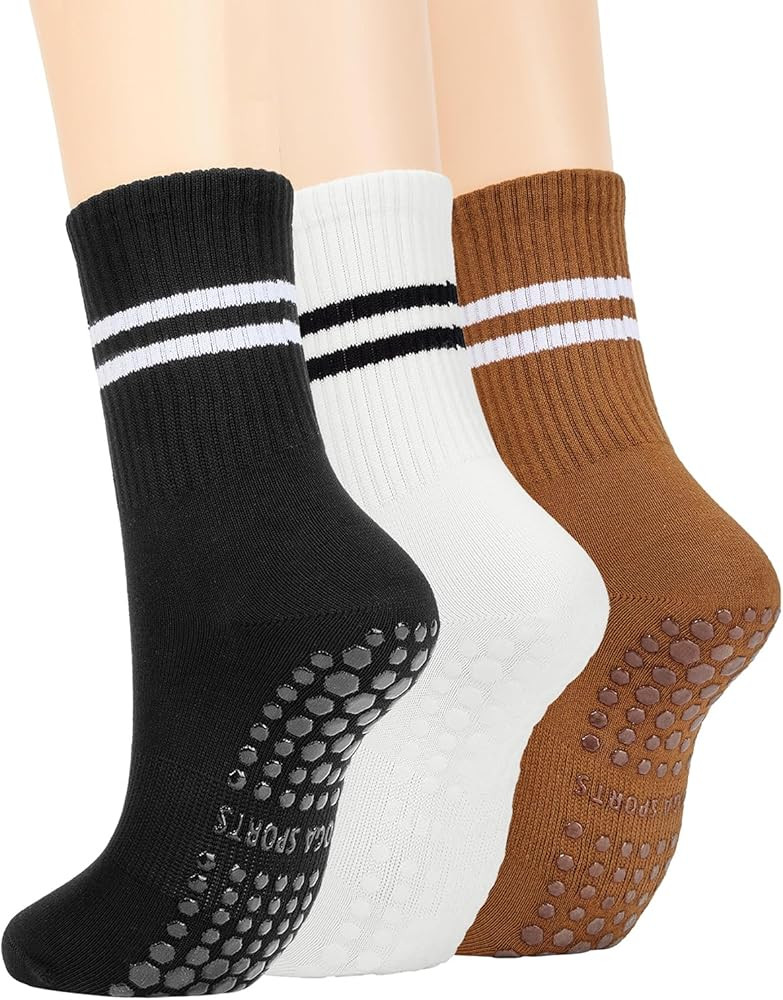 American Trends Pilates Socks with Grips for Women Yoga Socks Barre Socks Non Slip Socks | Amazon (US)