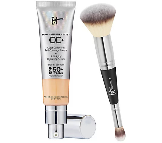 IT Cosmetics CC+ Cream SPF 50 Foundation with Brush | QVC