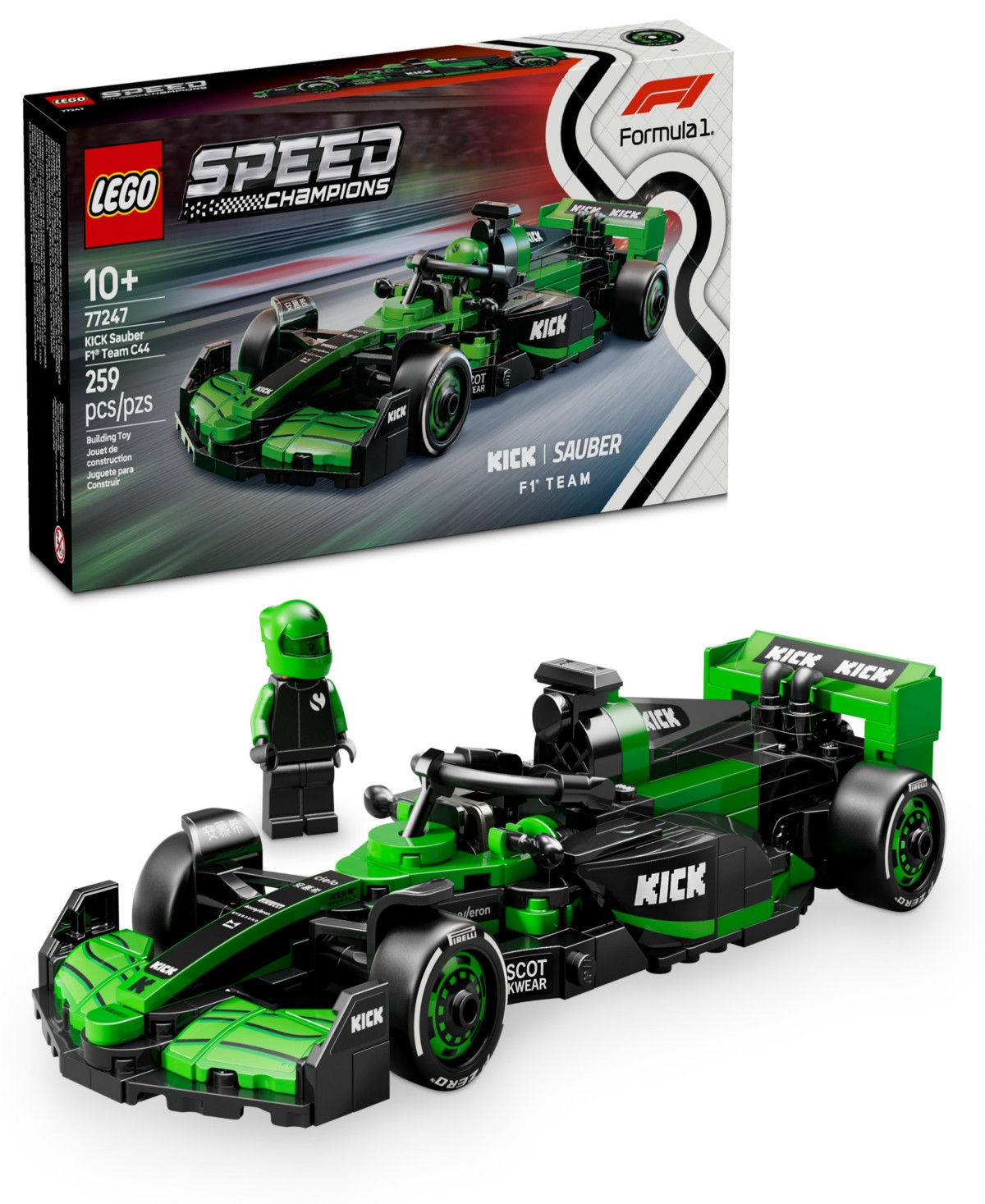 Lego Speed Champions Kick Sauber F1 Team C44 Race Car Toy Building Set 77247 - Multicolor | Macy's