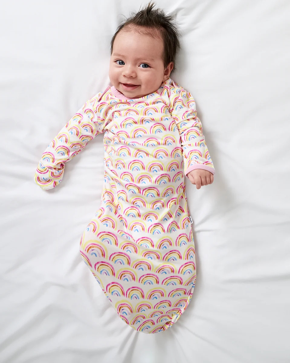 Pastel Rainbows Infant Gown | Little Sleepies
