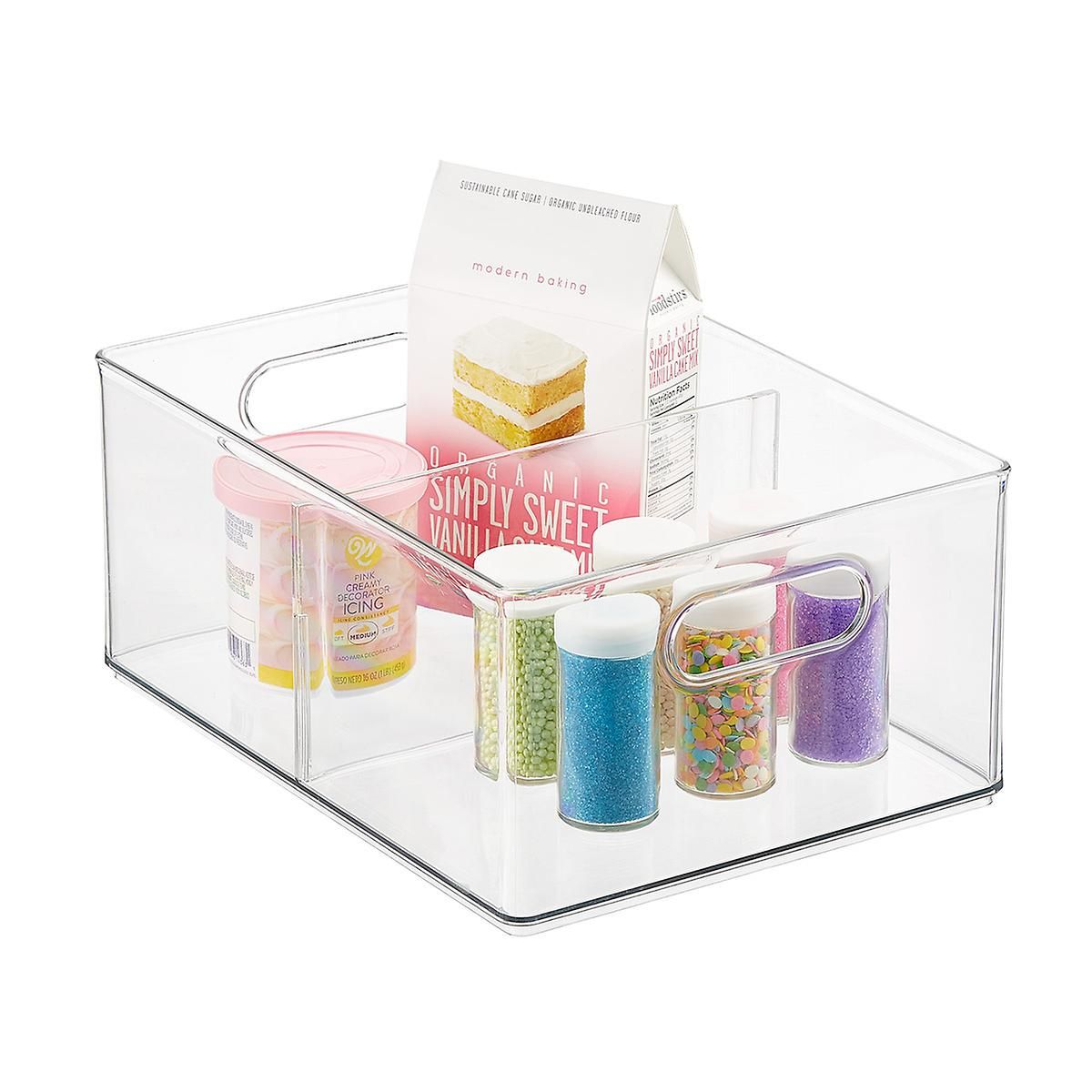 THE HOME EDIT Divided All-Purpose Bin Clear | The Container Store
