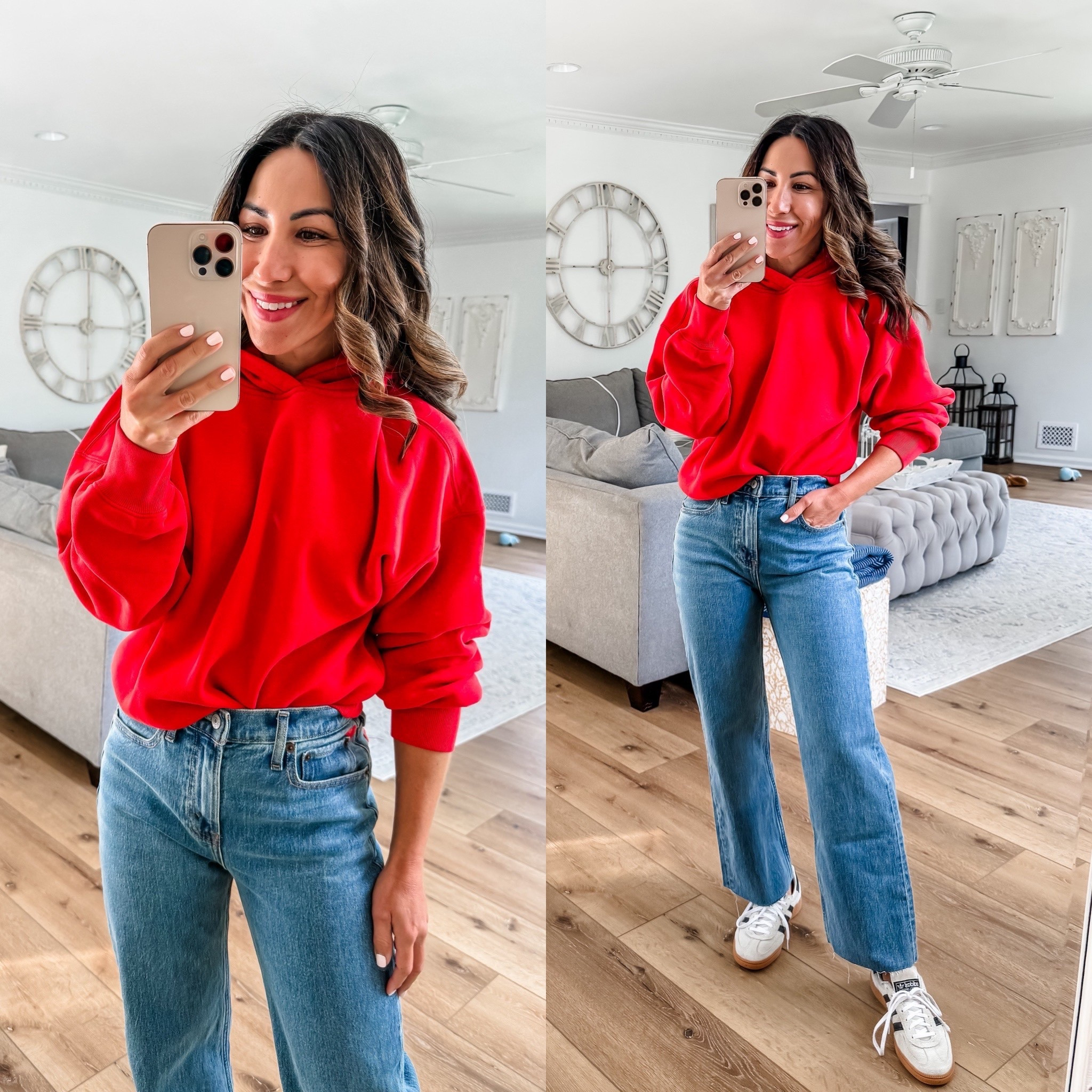 Code AFFLEECE. Small red hoodie, jeans 25. I cut them 

#LTKSaleAlert #LTKFindsUnder100 #LTKFindsUnder50