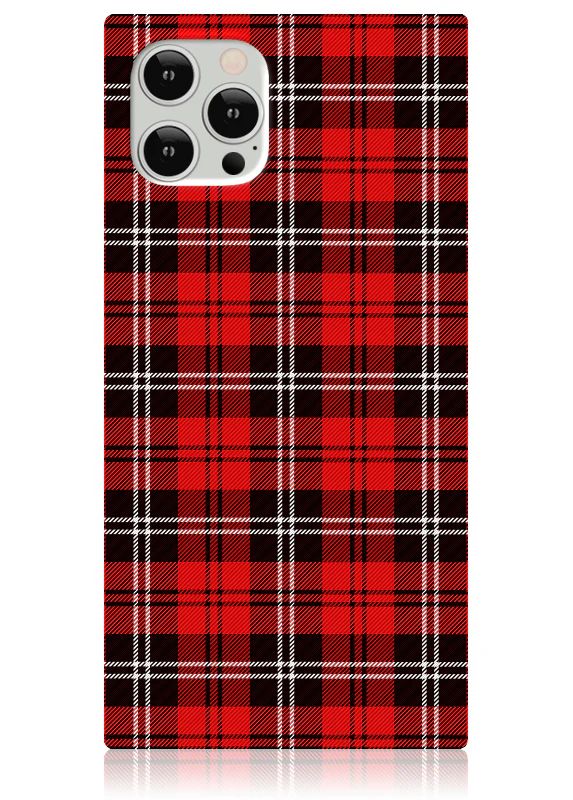 Red Plaid SQUARE iPhone Case | FLAUNT