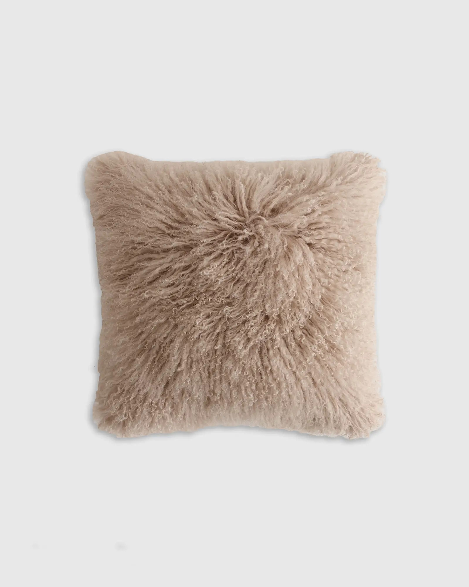 Luxe Mongolian Lamb Pillow Cover in Khaki | Quince