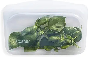 Stasher Reusable Silicone Storage Bag, Food Storage Container, Microwave and Dishwasher Safe, Lea... | Amazon (US)