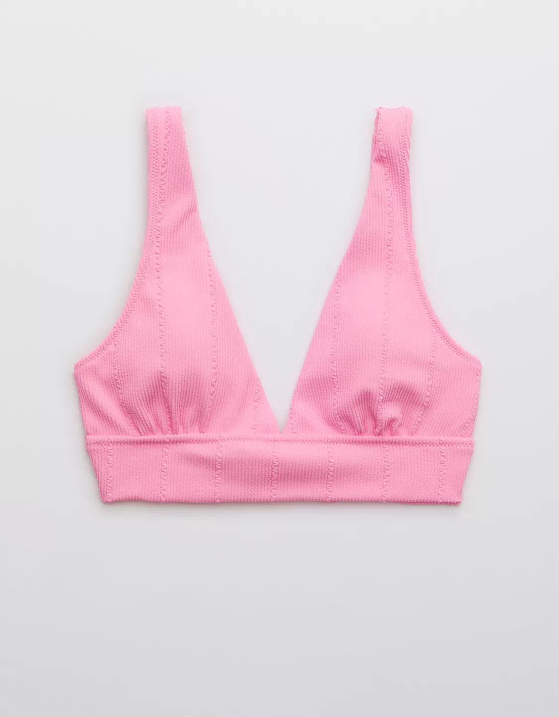 Aerie Crinkle Longline Plunge Triangle Bikini Top | American Eagle Outfitters (US & CA)