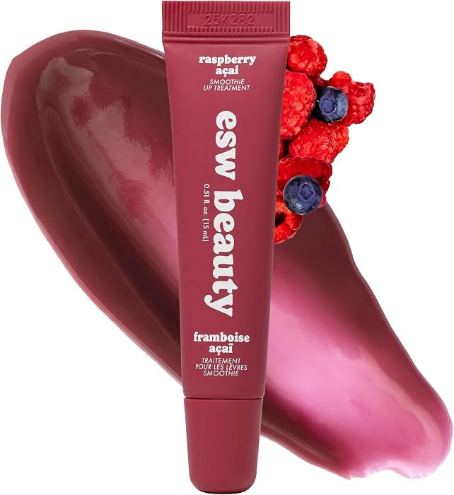 ESW Beauty Raspberry Acai Smoothie Lip Treatment - Rich Berry Tint with Shea Butter, Vitamin E, R... | Amazon (US)