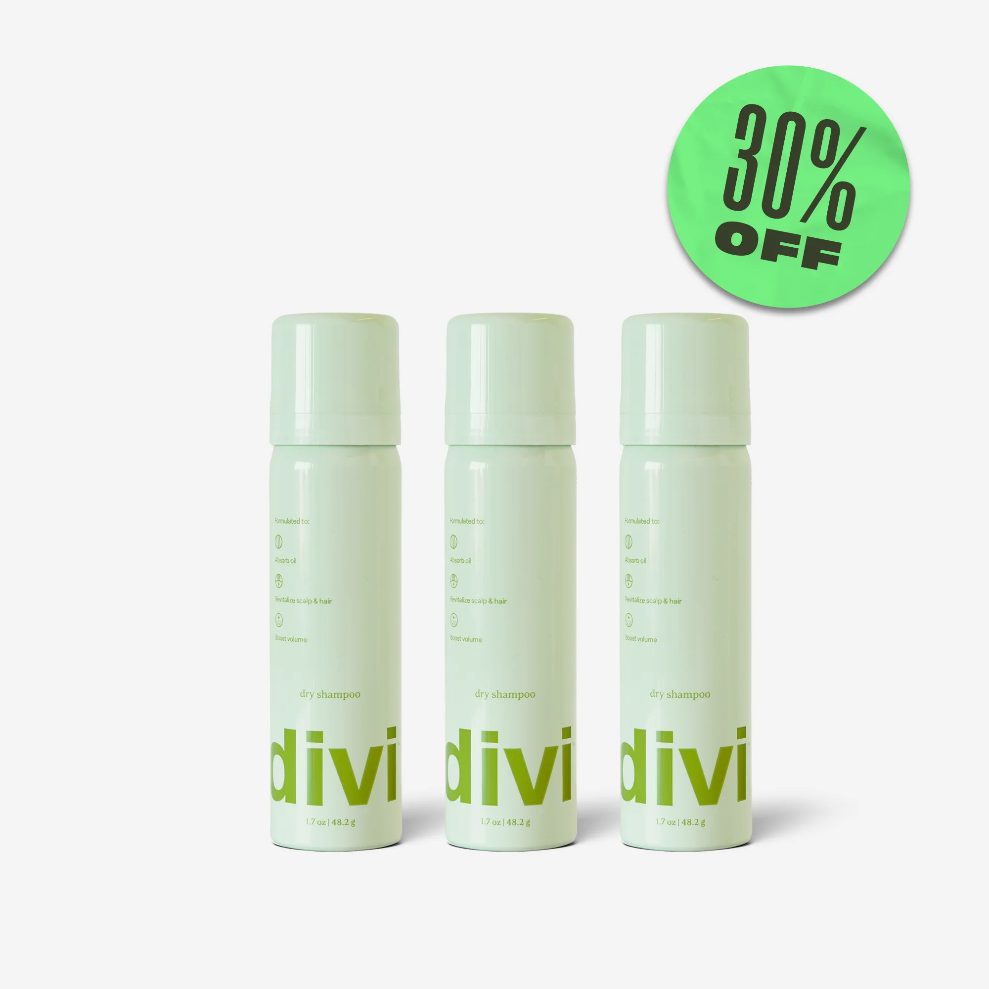 Divi's Clean, Travel-Sized Dry Shampoo Trio | Made For Reviving Hair Between Washes | Divi Official