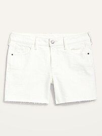 Mid-Rise White Cut-Off Jean Shorts -- 5-inch inseam | Old Navy (US)