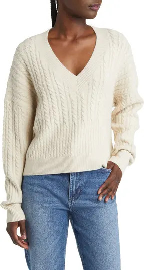Babysoft V-Neck Cable Knit Sweater | Nordstrom