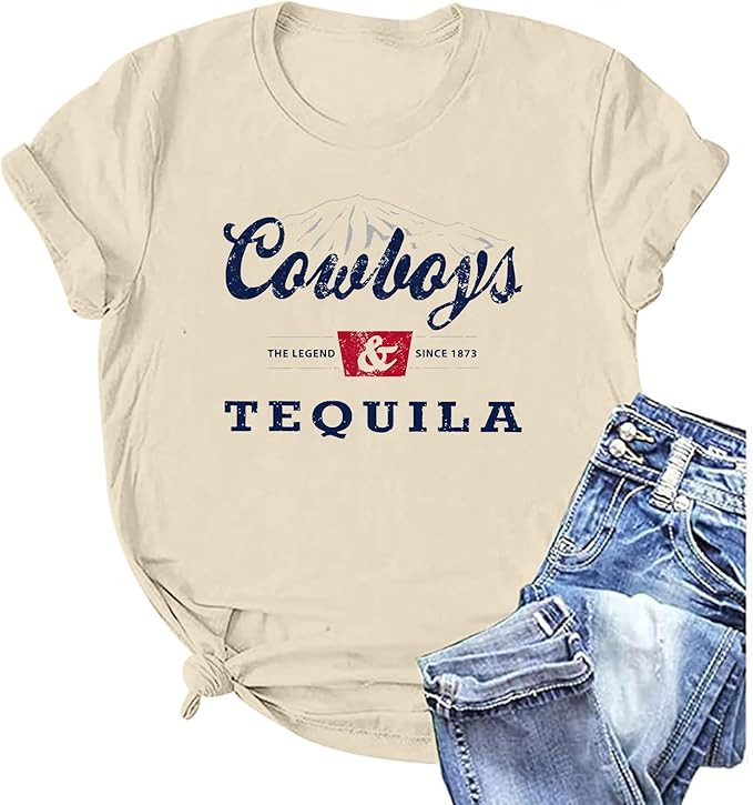 Western Cowboy Shirts Vintage Graphic Tees for Women Cowgirl Country Music Concert Tshirts Funny ... | Amazon (US)