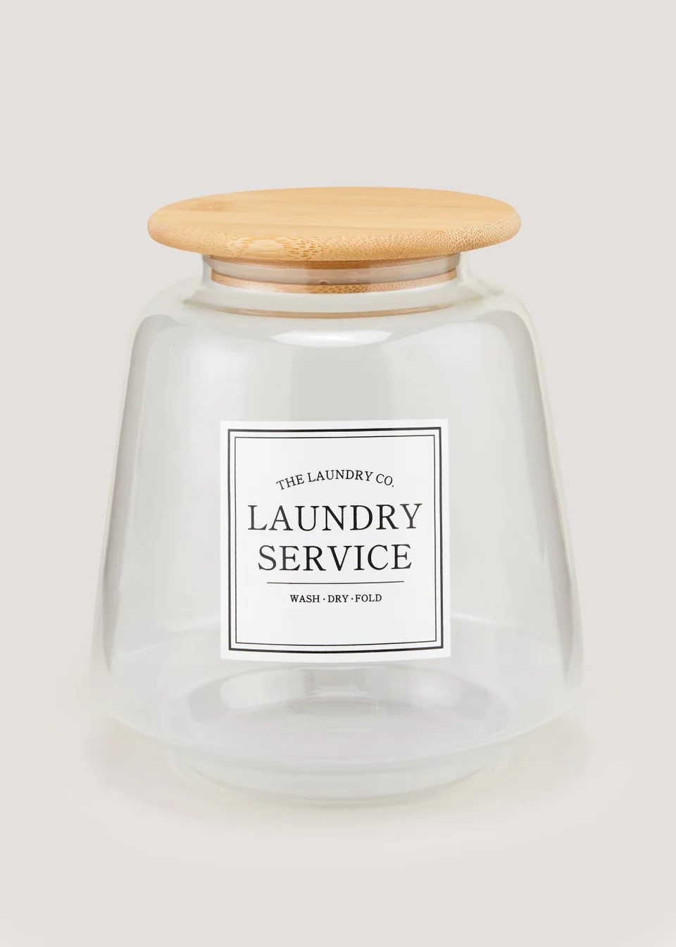 Large The Laundry Co Glass Jar (17cm x 15.5cm) | Matalan (UK)