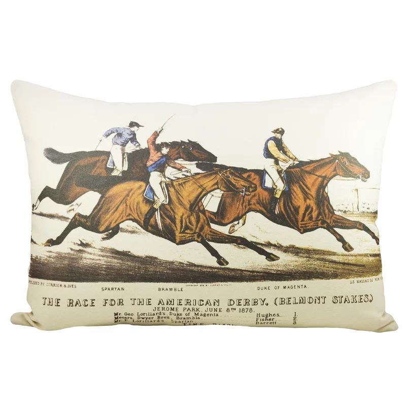 Horse Race Throw Pillow | Wayfair North America